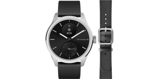 Montre santé WITHINGS Scanwatch 2 42mm Noire + bracelet Cuir offert