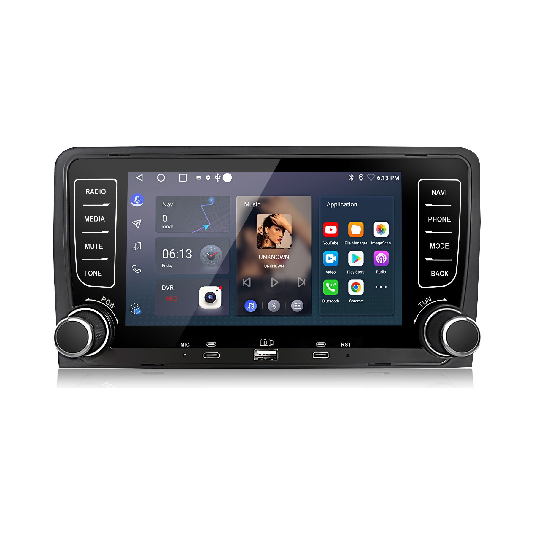 Autoradio connecté JUNSUN pour Audi A3 8P 2003-2012 64G 7"Carplay