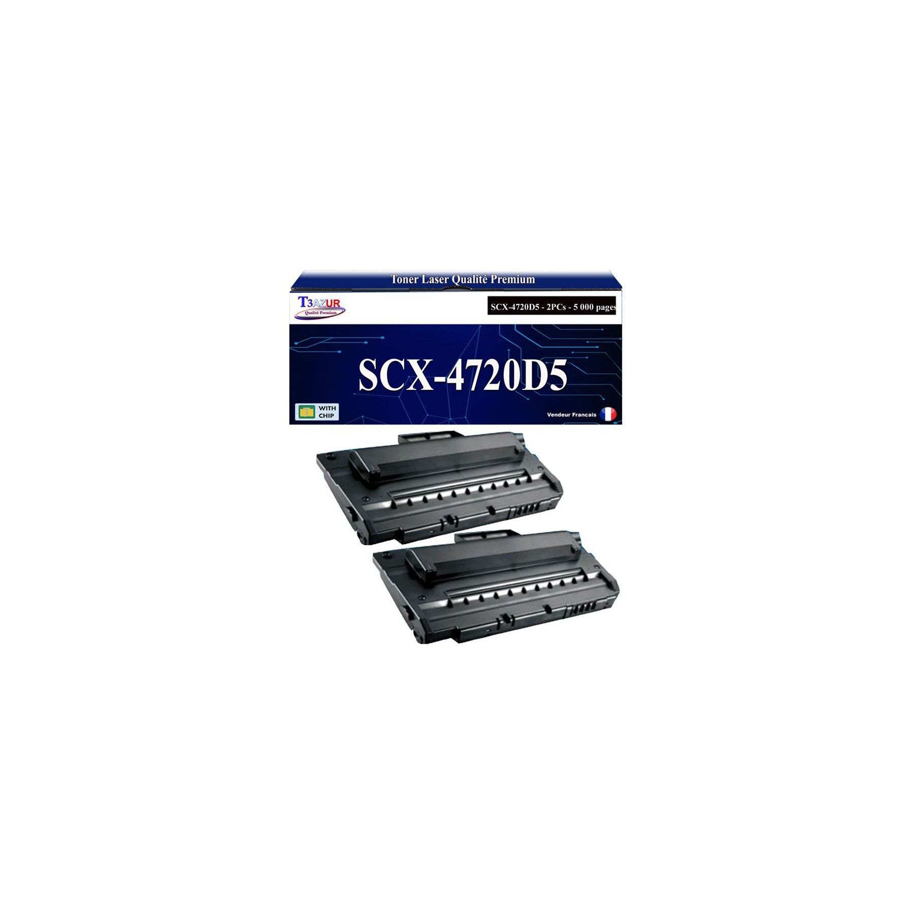 Toner T3AZUR pour Samsung SCX-4720F, SCX-4720D5 (x2)