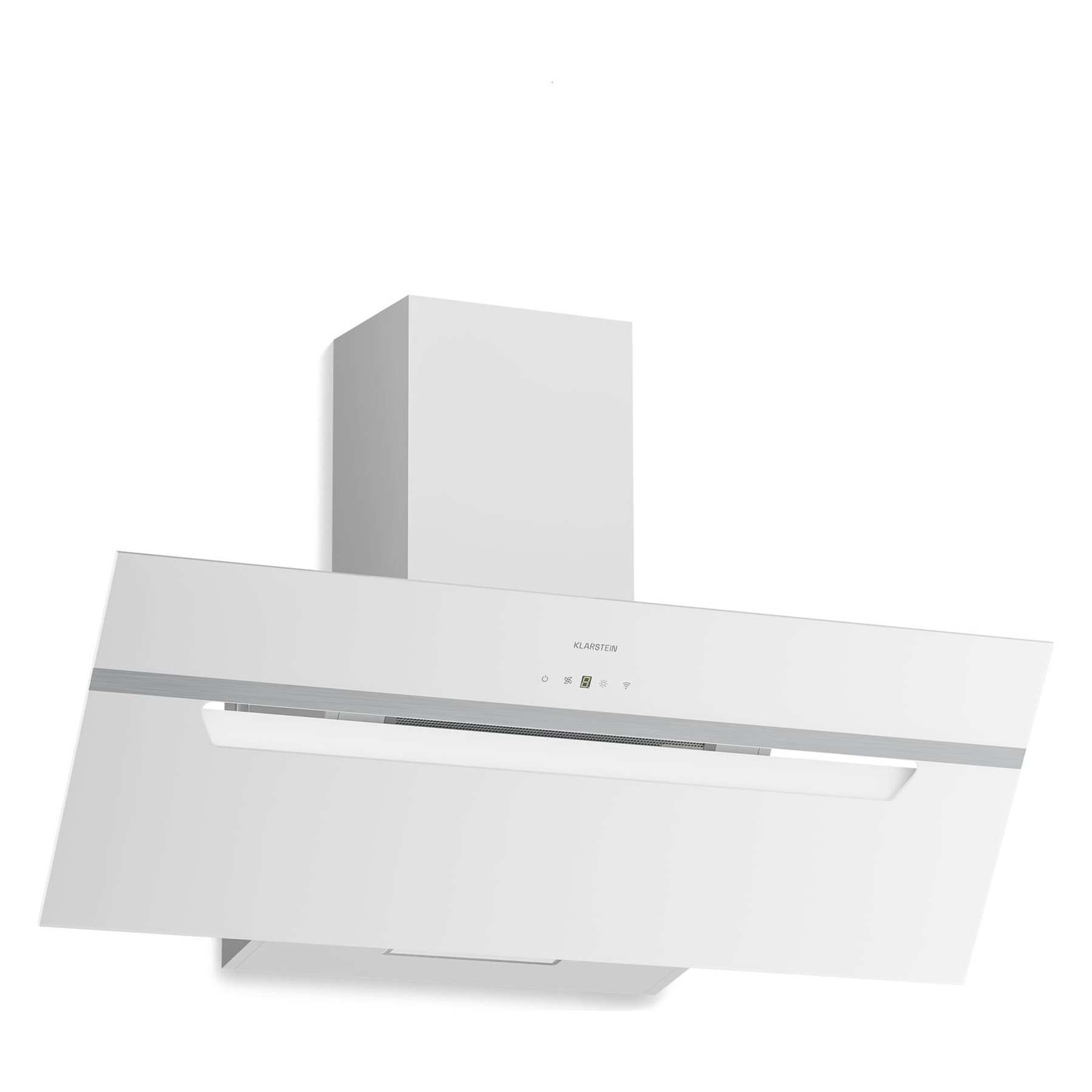 Hotte décorative murale inclinée KLARSTEIN BigBite 90 cm  417 m³/h A+++ LED Blanc