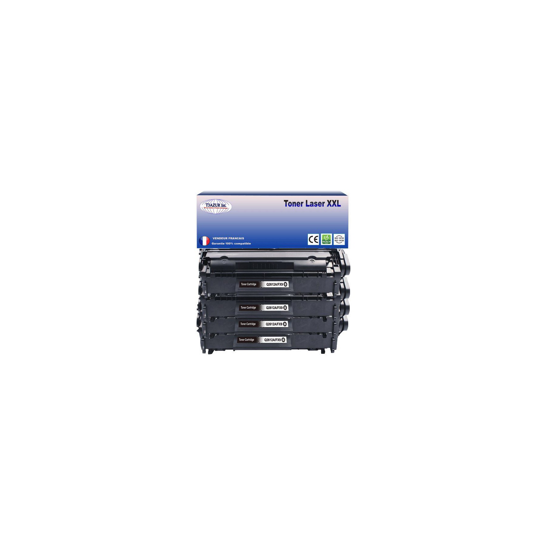 Toner T3AZUR remplace  HP Q2612A / 12A Noir