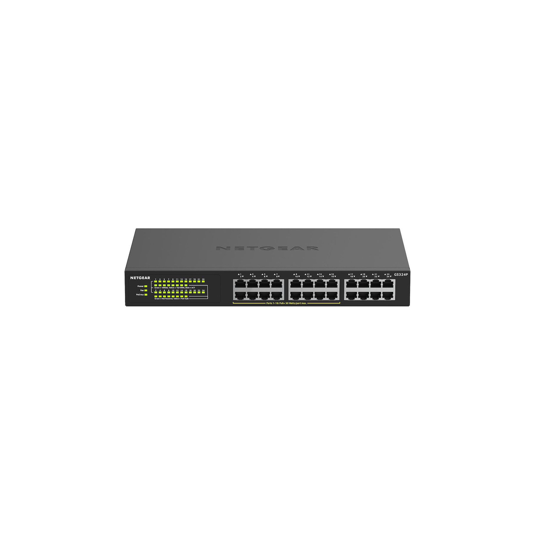 Switch ethernet NETGEAR Switch RJ45 Giga 24 Ports GS324P-100EUS