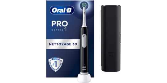 Brosse à dents électrique ORAL-B Pro 1 Noire Cross Action + Etui de voyage