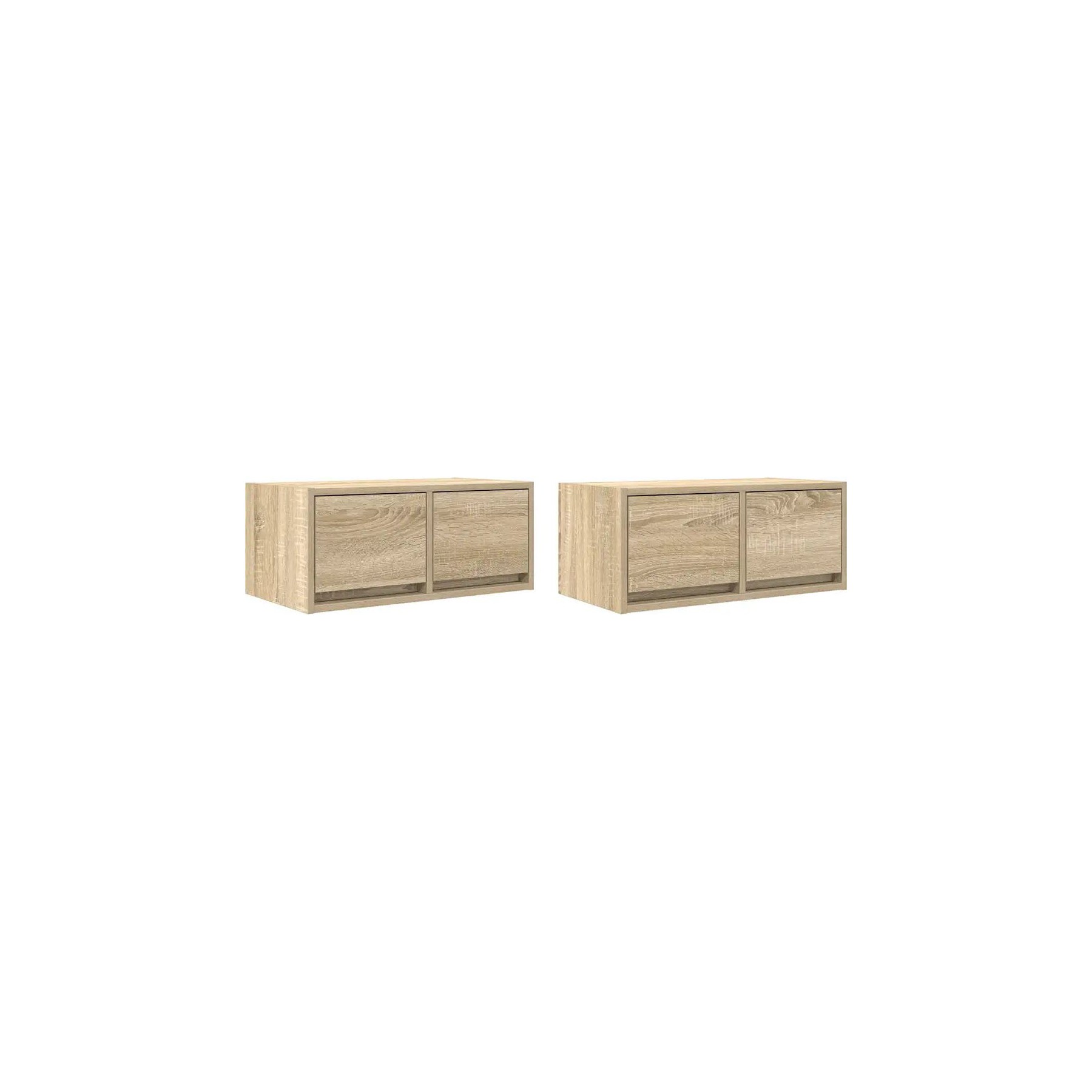 Meuble TV HELLOSHOP26 Lot de 2 meubles TV muraux design peu en