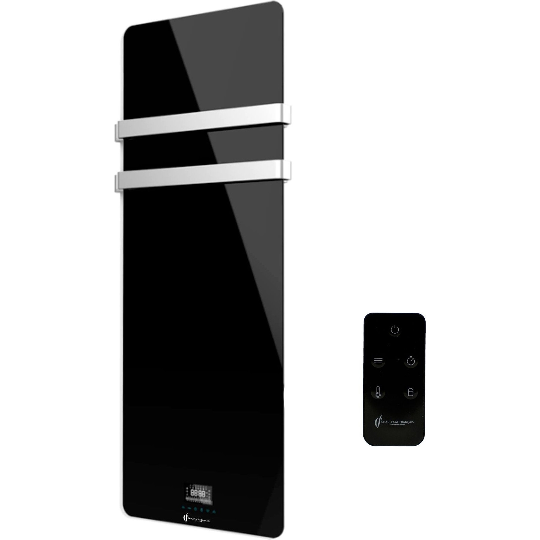 Sèche serviette SANNOVER en Verre mural Omiros 850 W Noir