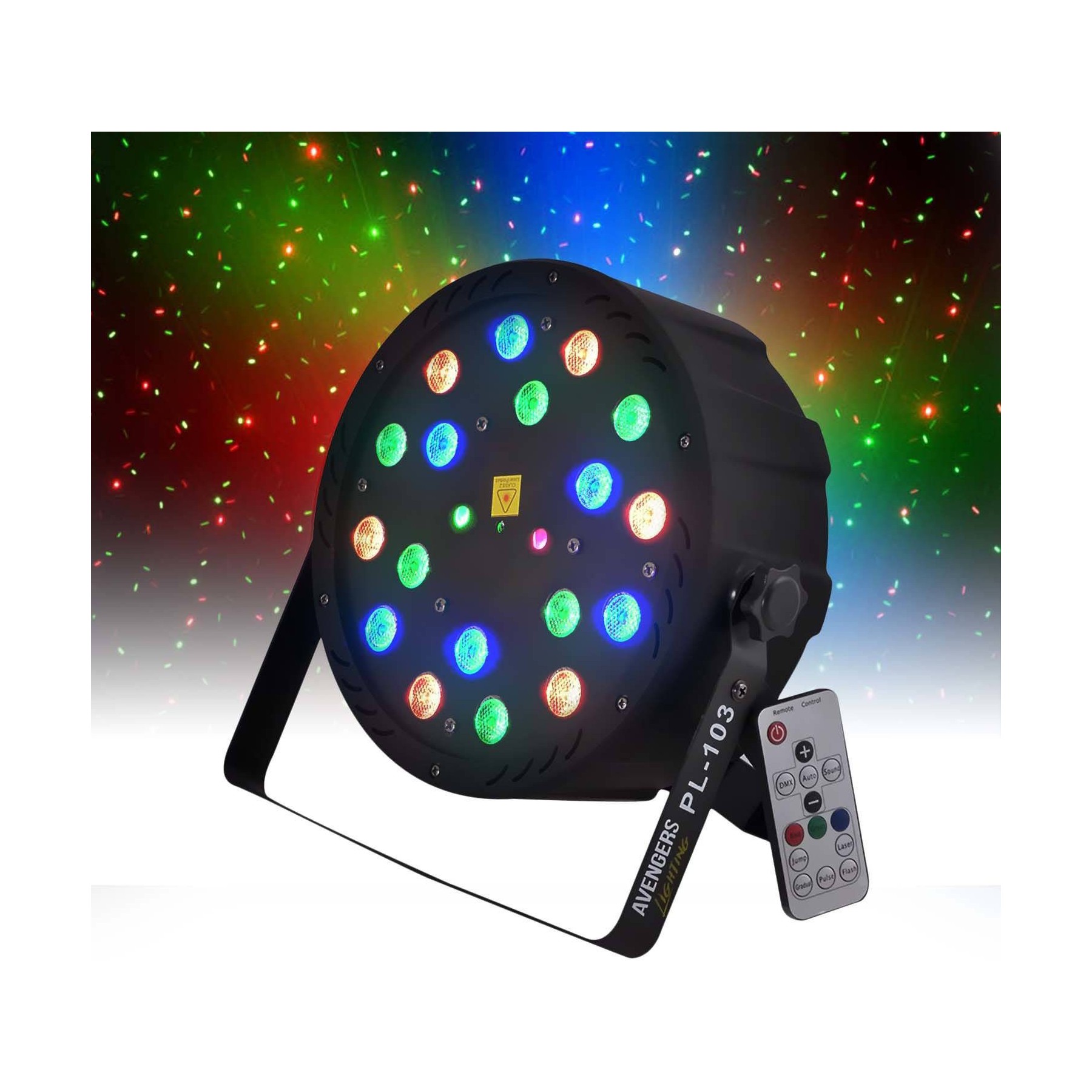 Jeu de lumières AVENGERS LIFE Proj 25W à led RVB+faisceaux vert/rouge