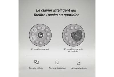 Serrure connectée EZVIZ DIY LOCK + Clavier/sonnette + Hub A3