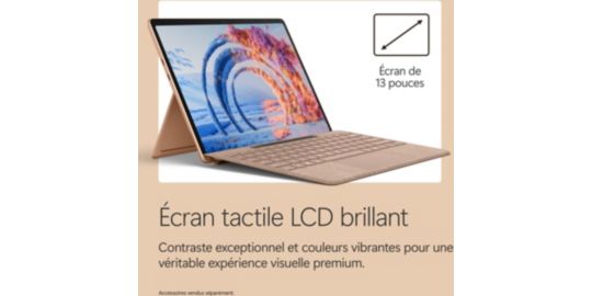 PC Hybride MICROSOFT SURFACE PRO 12e DUNE 13" Tactile Snapdragon X plus 16 Go RAM LPDDR5x SSD 512 Go Copilot+PC