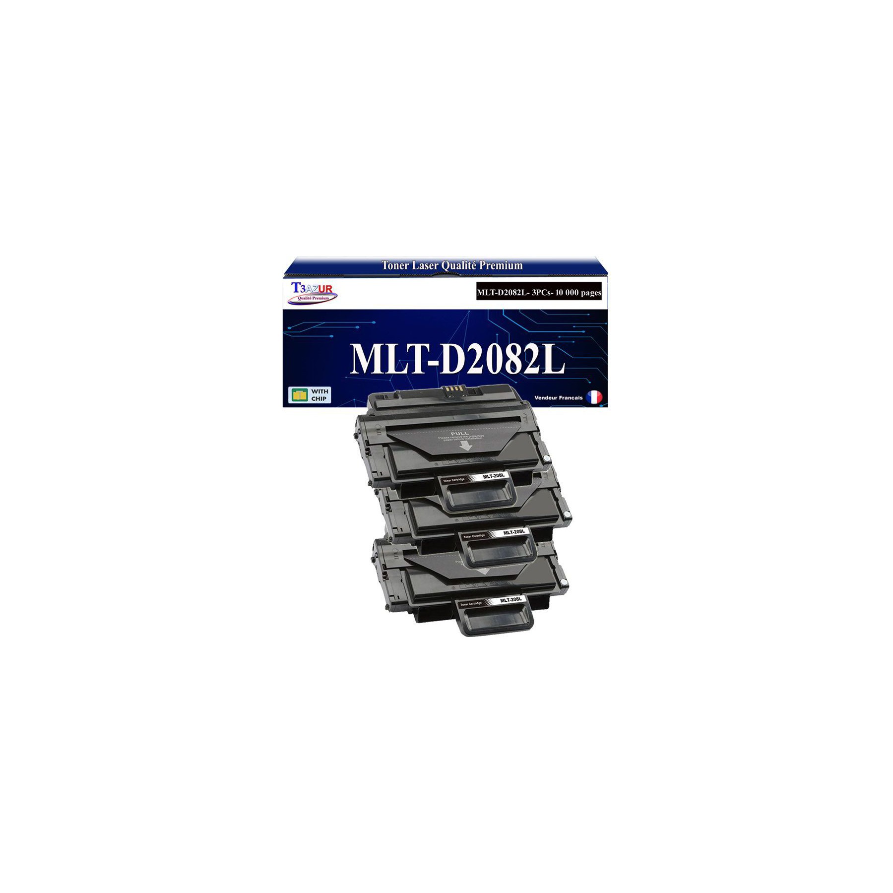 Toner T3AZUR pour Samsung SCX-5835F, MLT-D2082L (x3)