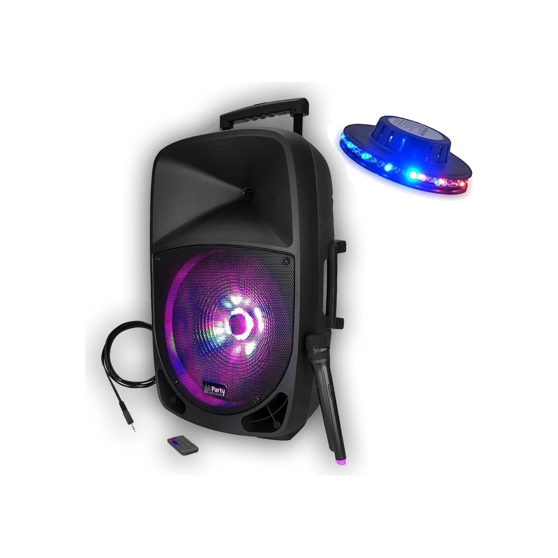 Pack sono PARTY LIGHT&SOUND Karaoké 800W avec enceinte mobile amplif