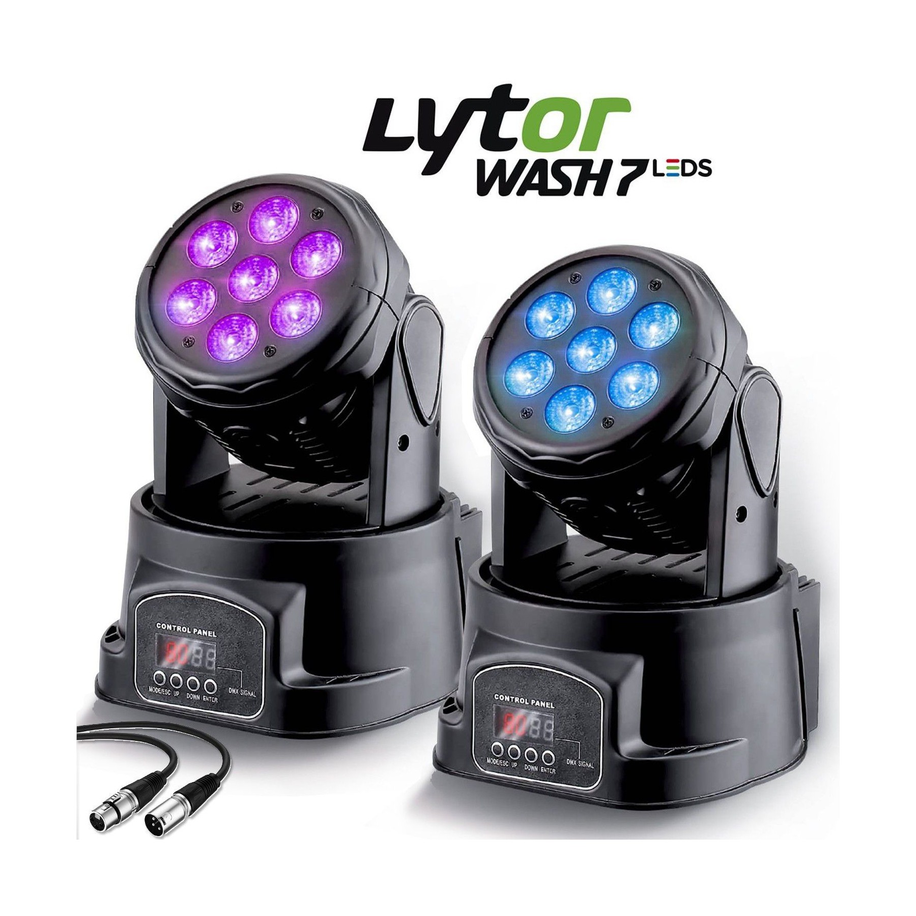 Jeu de lumières LYTOR Lyres LytOr Pack WASH7 LEDS PRO DMX RVB