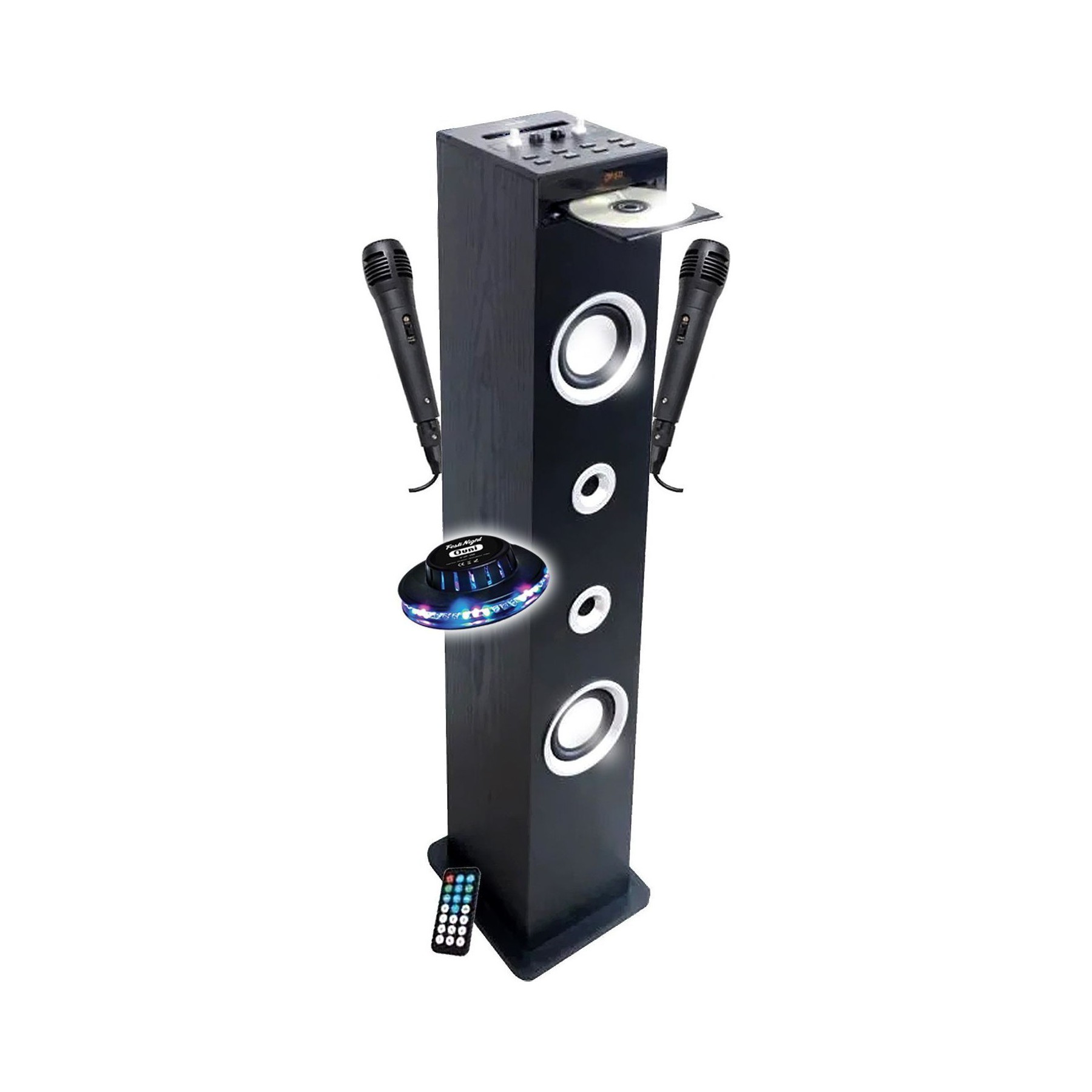 Enceinte Bluetooth INOVALLEY Tour de son Lecteur CD et Karaoké Inoval