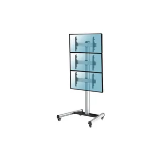 Pied TV KIMEX Support à roulettes 3 écrans TV 40"- 65"