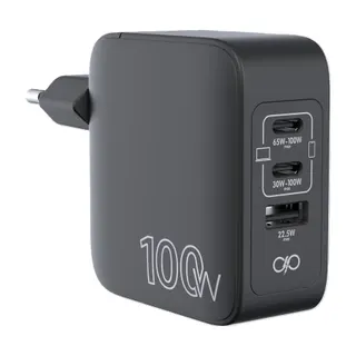 Chargeur ordinateur portable FORCE POWER 100W USB-A + 2 USB-C GaN Noir