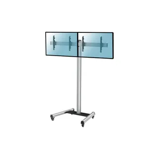 Pied TV KIMEX Support à roulettes 2 écrans TV 43"- 49"