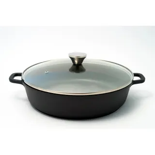 Marmite BAUMALU basse et couvercle verre  5L 32 cm