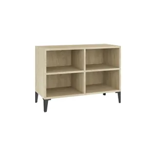 Meuble TV HELLOSHOP26 Meuble TV chêne sonoma avec 4 compartime