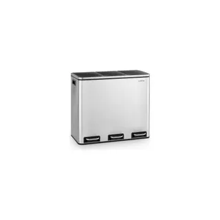 Poubelle de cuisine tri sélectif KLARSTEIN Grandmaster Trash pédale 54L 3x18L Inox