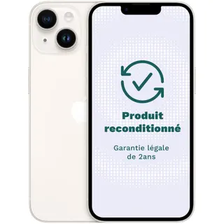 Smartphone APPLE iPhone 14 5G 128Go Blanc Excellent État avec Batterie Neuve - Reconditionné