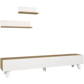 Meuble TV HELLOSHOP26 Ensemble meuble TV et 2 étagères 180 x 3