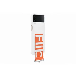 Coque SAMSUNG Z Flip 4 Silicone lanière blanc