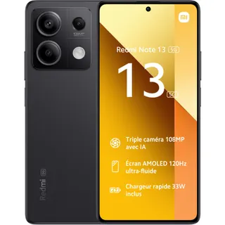 Smartphone XIAOMI Redmi Note 13 5G 256Go Noir Reconditionné