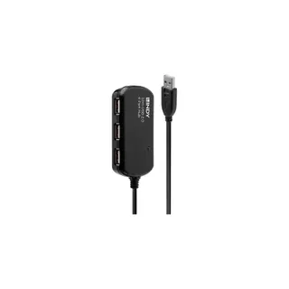 Rallonge USB LINDY active USB 2.0 Pro avec 4 ports 12m