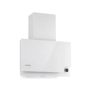 Hotte décorative murale inclinée KLARSTEIN Amelia 123W 60cm LED molette 66 dB blanc