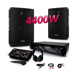 Pack sono IBIZA PACK SONO 4400W DJ PA Set BAR CLUB BMS-1