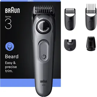 Tondeuse barbe BRAUN BT3560, molette réglable, 40 hauteurs de coupe, précision 0,5 mm, autonomie 50 mn
