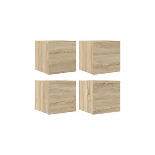 Meuble TV HELLOSHOP26 Lot de 4 meubles TV muraux pratiques ten