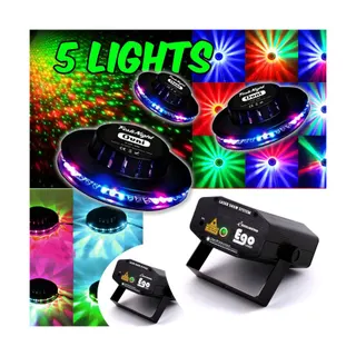 Jeu de lumières LYTOR Effets FestiNight 3 OVNI LED RVB +  2 La