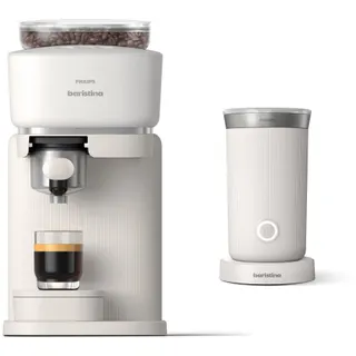Machine à expresso PHILIPS Baristina BAR303/00 cafetière à grain Blanche + mousseur à Lait