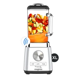 Blender MAGIMIX Power 5 XL Chrome Mat 11643 - Ultra Silencieux - Bol Verre 2L