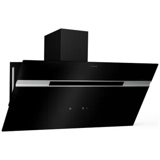 Hotte décorative murale inclinée KLARSTEIN Alina 90cm 600 m³/h LED 59 dB Noir