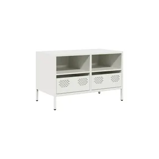 Meuble TV HELLOSHOP26 Meuble TV design industriel blanc 68 x 3