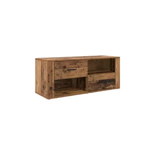 Meuble TV HELLOSHOP26 Meuble TV rustique compact avec rangemen