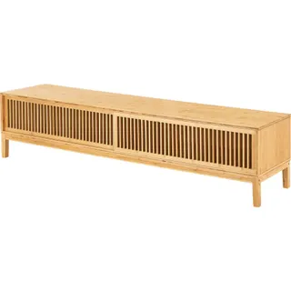 Meuble TV HELLOSHOP26 Meuble TV bambou 140 x 40 x 38 cm nature