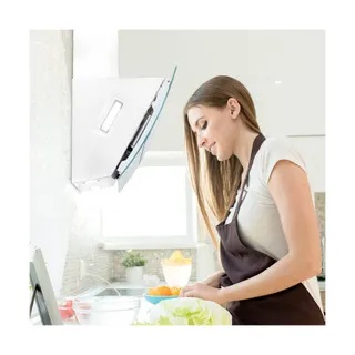 Hotte décorative murale inclinée KLARSTEIN Clara 90cm 509m³/h tactile LED blanc
