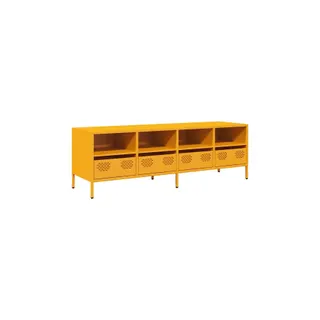 Meuble TV HELLOSHOP26 Meuble TV industriel jaune moutarde 135