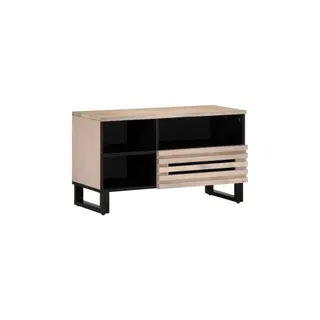 Meuble TV HELLOSHOP26 Meuble TV industriel 80 x 34 x 46 cm gra