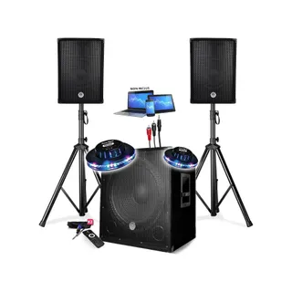 Pack sono NONAME BMS1518-USB-BT-OVNI, 1800W Bluetooth LED