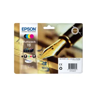Cartouche d'encre EPSON Pack Multipack 4 Originales T1626 Série Stylo Plume (Noir + 3 Couleurs) - C13T16264010