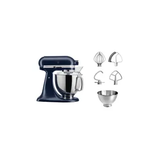 Robot pâtissier KITCHENAID 5KSM175PSEIB bleu encre, 4,8 L, bol avec poignée + bol 3 L, batteur souple et couvercle