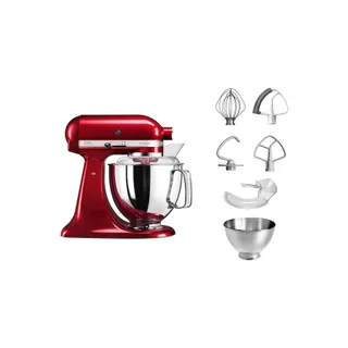 Robot pâtissier KITCHENAID 5KSM175PSECA Pomme d'Amour, 4,8 L, bol avec poignée + bol 3 L, batteur souple et couvercle