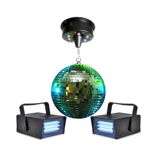 Jeu de lumières LYTOR Boule à facettes 30cm + moteur 18 LED +