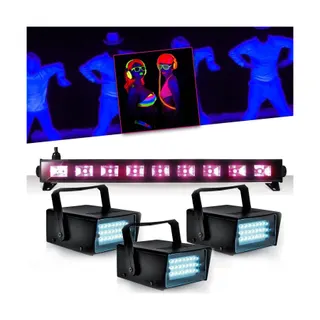 Jeu de lumières IBIZA Réglette Barre Néon Lumière noire 9x3WFL