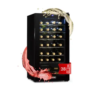 Cave à vin polyvalente KLARSTEIN Shiraz 28 Uno 74L 28bt 5-18°C Tactile