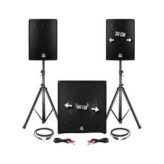 Pack sono BM SONIC Pack sono DJ 2400W-Sub+2Enceintes+Pieds