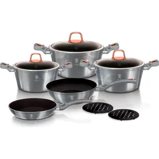 Batterie de cuisine BERLINGER HAUS Moonlight Induction 10 Pièces Aluminium
